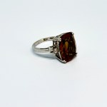 Silver ring with large Andalusite and 0.04 Ct Diamonds