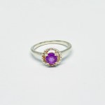 Silver ring with natural pink Sapphire