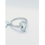 Ring with white topaz, 925 silver, RocksTV certificate