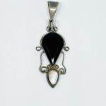 Silver Pendant with Onyx and Mother of Pearl