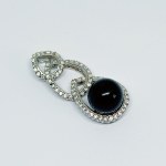 Silver pendant with Onyx ball and white cubic zirconias