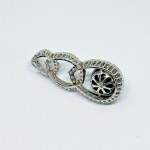 Silver pendant with Onyx ball and white cubic zirconias