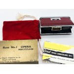 Rand theater folding binoculars in packaging and with documentation
