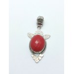 Silver Pendant with Garnet and Carnelian