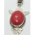 Silver Pendant with Garnet and Carnelian