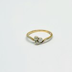 Belle Epoque Gold Ring with 0.15 Ct Diamonds