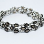 Silver bracelet with Smoky Quartz