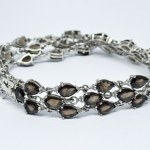Silver bracelet with Smoky Quartz