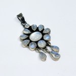 Silver Pendant with Moonstones