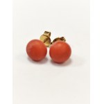 Earrings with coral, 750/14K gold