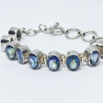 Silver bracelet with Mystic Topaz