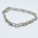 Silver Bracelet with Aquamarines