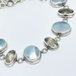 Silver bracelet with Pearl Mass and Smoky Quartz