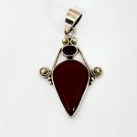 Silver Pendant with Carnelian and Garnet