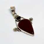 Silver Pendant with Carnelian and Garnet