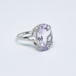 Silver ring with large Amethyst