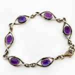 Silver Bracelet with Amethysts