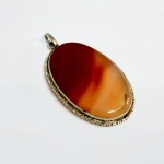 Silver Pendant with Carnelian