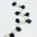 Silver Necklace with Pearls and Onyx