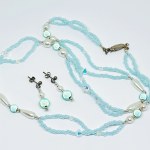 Silver set with colored stones