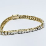 Silver plated gold bracelet with white zircons