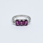 Silver ring with Garnets and White Topazes