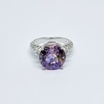 Silver ring with large Ametrine