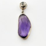 Silver pendant with large Amethyst