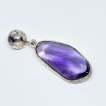 Silver pendant with large Amethyst