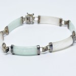 Silver bracelet with Jadeite and Mother of Pearl