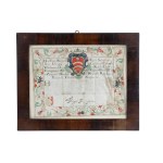 Document with Rangoni family heraldic coat of arms