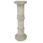 Important Alabaster Column Carrying Sculpture