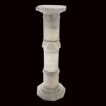 Important Alabaster Column Carrying Sculpture