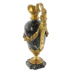 Marble and gilded bronze vase