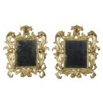 Beautiful pair of "cartoccio" mirrors - Emilia - 17th century