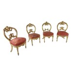 Group of 8 carved and gilded chairs - Naples