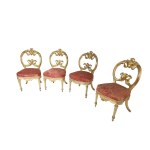 Group of 8 carved and gilded chairs - Naples