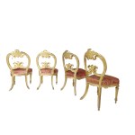 Group of 8 carved and gilded chairs - Naples