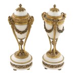 Pair of vases with candle holders