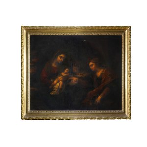 Luca Giordano (attribuito a) (Napoli 1634 - Napoli 1705), Matrimonio mistico di Santa Caterina