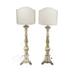 Pair of large candlesticks - central Italy - first half of the 19th century