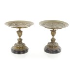 Pair of bronze risers