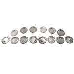 14 Saucers in 800 Silver
