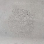 Silver tray with handles with heraldic coat of arms mid-19th century