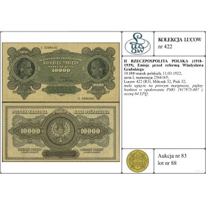 Polonia, 10.000 marchi polacchi, 11.03.1922, I