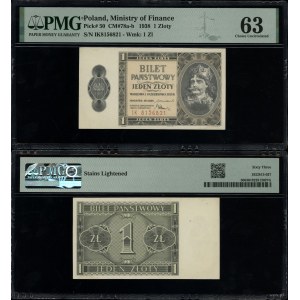 Poland, 1 zloty, 1.10.1938, IK