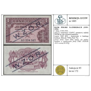 Polska, 1 złoty, 15.08.1939, wzór