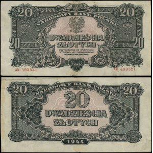 Poland, 20 zloty, 1944, OWYM, AK