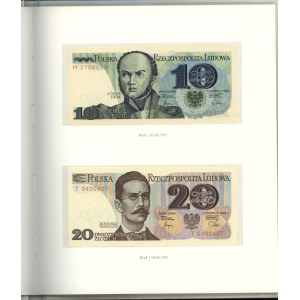 Poland, banknote booklet Polish circulating banknotes from 1975 - 1996.