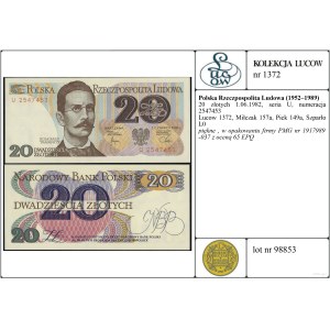 Poland, 20 zloty, 1.06.1982, U